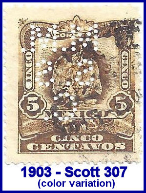 Mexico Mine and Smelter Co. 1903 perfin